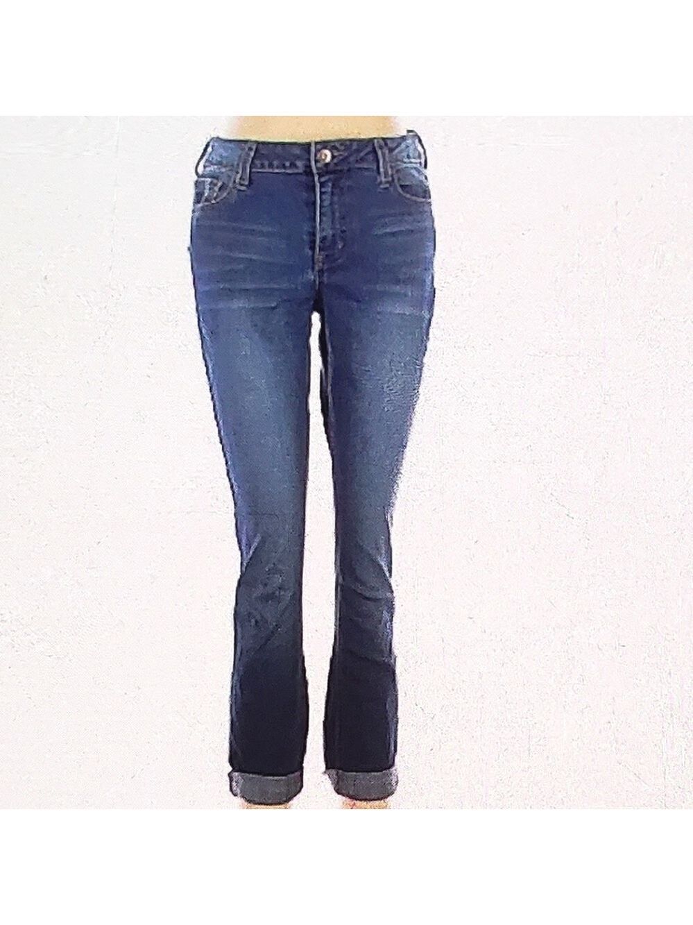 Makers Of True Originals Straight Leg Jeans Low Rise Medium Wash Stretch Denim